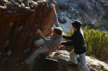 Bouldering in Hueco Tanks on 01/19/2020 with Blue Lizard Climbing and Yoga

Filename: SRM_20200119_1735570.jpg
Aperture: f/6.3
Shutter Speed: 1/320
Body: Canon EOS-1D Mark II
Lens: Canon EF 50mm f/1.8 II