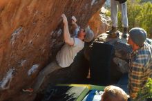 Bouldering in Hueco Tanks on 01/19/2020 with Blue Lizard Climbing and Yoga

Filename: SRM_20200119_1742160.jpg
Aperture: f/4.5
Shutter Speed: 1/320
Body: Canon EOS-1D Mark II
Lens: Canon EF 50mm f/1.8 II