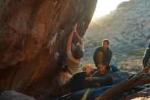 Bouldering in Hueco Tanks on 01/19/2020 with Blue Lizard Climbing and Yoga

Filename: SRM_20200119_1808130.jpg
Aperture: f/4.5
Shutter Speed: 1/320
Body: Canon EOS-1D Mark II
Lens: Canon EF 50mm f/1.8 II