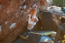 Bouldering in Hueco Tanks on 01/19/2020 with Blue Lizard Climbing and Yoga

Filename: SRM_20200119_1814070.jpg
Aperture: f/1.8
Shutter Speed: 1/320
Body: Canon EOS-1D Mark II
Lens: Canon EF 50mm f/1.8 II