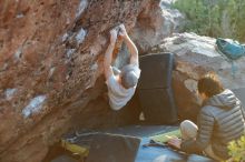 Bouldering in Hueco Tanks on 01/19/2020 with Blue Lizard Climbing and Yoga

Filename: SRM_20200119_1814370.jpg
Aperture: f/2.5
Shutter Speed: 1/320
Body: Canon EOS-1D Mark II
Lens: Canon EF 50mm f/1.8 II