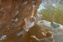 Bouldering in Hueco Tanks on 01/19/2020 with Blue Lizard Climbing and Yoga

Filename: SRM_20200119_1814400.jpg
Aperture: f/3.2
Shutter Speed: 1/320
Body: Canon EOS-1D Mark II
Lens: Canon EF 50mm f/1.8 II