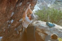 Bouldering in Hueco Tanks on 01/19/2020 with Blue Lizard Climbing and Yoga

Filename: SRM_20200119_1814420.jpg
Aperture: f/3.2
Shutter Speed: 1/320
Body: Canon EOS-1D Mark II
Lens: Canon EF 50mm f/1.8 II