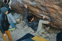 Bouldering in Hueco Tanks on 01/19/2020 with Blue Lizard Climbing and Yoga

Filename: SRM_20200119_1830100.jpg
Aperture: f/2.8
Shutter Speed: 1/250
Body: Canon EOS-1D Mark II
Lens: Canon EF 50mm f/1.8 II