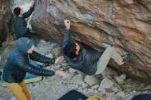 Bouldering in Hueco Tanks on 01/19/2020 with Blue Lizard Climbing and Yoga

Filename: SRM_20200119_1830110.jpg
Aperture: f/2.8
Shutter Speed: 1/250
Body: Canon EOS-1D Mark II
Lens: Canon EF 50mm f/1.8 II