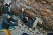 Bouldering in Hueco Tanks on 01/19/2020 with Blue Lizard Climbing and Yoga

Filename: SRM_20200119_1830120.jpg
Aperture: f/2.8
Shutter Speed: 1/250
Body: Canon EOS-1D Mark II
Lens: Canon EF 50mm f/1.8 II