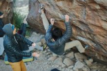 Bouldering in Hueco Tanks on 01/19/2020 with Blue Lizard Climbing and Yoga

Filename: SRM_20200119_1830160.jpg
Aperture: f/2.5
Shutter Speed: 1/250
Body: Canon EOS-1D Mark II
Lens: Canon EF 50mm f/1.8 II