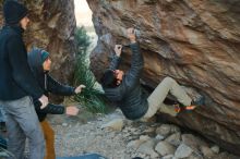 Bouldering in Hueco Tanks on 01/19/2020 with Blue Lizard Climbing and Yoga

Filename: SRM_20200119_1832260.jpg
Aperture: f/2.8
Shutter Speed: 1/250
Body: Canon EOS-1D Mark II
Lens: Canon EF 50mm f/1.8 II