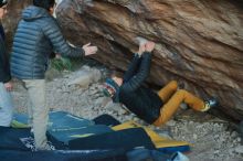 Bouldering in Hueco Tanks on 01/19/2020 with Blue Lizard Climbing and Yoga

Filename: SRM_20200119_1834290.jpg
Aperture: f/2.2
Shutter Speed: 1/250
Body: Canon EOS-1D Mark II
Lens: Canon EF 50mm f/1.8 II