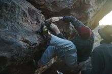 Bouldering in Hueco Tanks on 01/19/2020 with Blue Lizard Climbing and Yoga

Filename: SRM_20200119_1835550.jpg
Aperture: f/2.2
Shutter Speed: 1/250
Body: Canon EOS-1D Mark II
Lens: Canon EF 50mm f/1.8 II