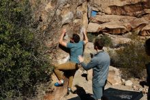 Bouldering in Hueco Tanks on 01/26/2020 with Blue Lizard Climbing and Yoga

Filename: SRM_20200126_1056140.jpg
Aperture: f/8.0
Shutter Speed: 1/400
Body: Canon EOS-1D Mark II
Lens: Canon EF 16-35mm f/2.8 L