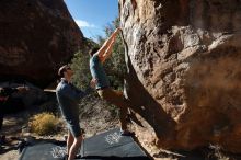 Bouldering in Hueco Tanks on 01/26/2020 with Blue Lizard Climbing and Yoga

Filename: SRM_20200126_1103300.jpg
Aperture: f/5.6
Shutter Speed: 1/400
Body: Canon EOS-1D Mark II
Lens: Canon EF 16-35mm f/2.8 L