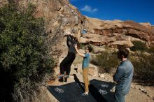 Bouldering in Hueco Tanks on 01/26/2020 with Blue Lizard Climbing and Yoga

Filename: SRM_20200126_1109040.jpg
Aperture: f/10.0
Shutter Speed: 1/400
Body: Canon EOS-1D Mark II
Lens: Canon EF 16-35mm f/2.8 L