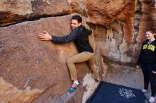 Bouldering in Hueco Tanks on 01/26/2020 with Blue Lizard Climbing and Yoga

Filename: SRM_20200126_1114190.jpg
Aperture: f/4.5
Shutter Speed: 1/200
Body: Canon EOS-1D Mark II
Lens: Canon EF 16-35mm f/2.8 L