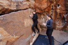 Bouldering in Hueco Tanks on 01/26/2020 with Blue Lizard Climbing and Yoga

Filename: SRM_20200126_1124110.jpg
Aperture: f/5.0
Shutter Speed: 1/200
Body: Canon EOS-1D Mark II
Lens: Canon EF 16-35mm f/2.8 L