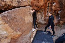 Bouldering in Hueco Tanks on 01/26/2020 with Blue Lizard Climbing and Yoga

Filename: SRM_20200126_1126490.jpg
Aperture: f/5.6
Shutter Speed: 1/200
Body: Canon EOS-1D Mark II
Lens: Canon EF 16-35mm f/2.8 L