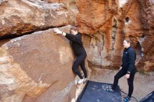 Bouldering in Hueco Tanks on 01/26/2020 with Blue Lizard Climbing and Yoga

Filename: SRM_20200126_1127110.jpg
Aperture: f/4.0
Shutter Speed: 1/200
Body: Canon EOS-1D Mark II
Lens: Canon EF 16-35mm f/2.8 L