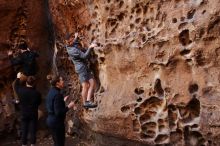 Bouldering in Hueco Tanks on 01/26/2020 with Blue Lizard Climbing and Yoga

Filename: SRM_20200126_1224240.jpg
Aperture: f/3.5
Shutter Speed: 1/125
Body: Canon EOS-1D Mark II
Lens: Canon EF 16-35mm f/2.8 L