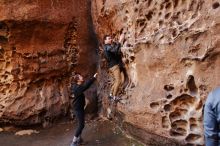 Bouldering in Hueco Tanks on 01/26/2020 with Blue Lizard Climbing and Yoga

Filename: SRM_20200126_1225130.jpg
Aperture: f/2.8
Shutter Speed: 1/125
Body: Canon EOS-1D Mark II
Lens: Canon EF 16-35mm f/2.8 L