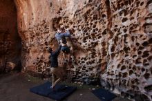 Bouldering in Hueco Tanks on 01/26/2020 with Blue Lizard Climbing and Yoga

Filename: SRM_20200126_1231120.jpg
Aperture: f/3.5
Shutter Speed: 1/125
Body: Canon EOS-1D Mark II
Lens: Canon EF 16-35mm f/2.8 L