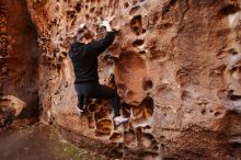 Bouldering in Hueco Tanks on 01/26/2020 with Blue Lizard Climbing and Yoga

Filename: SRM_20200126_1241300.jpg
Aperture: f/2.8
Shutter Speed: 1/125
Body: Canon EOS-1D Mark II
Lens: Canon EF 16-35mm f/2.8 L