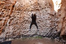 Bouldering in Hueco Tanks on 01/26/2020 with Blue Lizard Climbing and Yoga

Filename: SRM_20200126_1246560.jpg
Aperture: f/3.2
Shutter Speed: 1/125
Body: Canon EOS-1D Mark II
Lens: Canon EF 16-35mm f/2.8 L