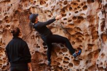 Bouldering in Hueco Tanks on 01/26/2020 with Blue Lizard Climbing and Yoga

Filename: SRM_20200126_1301170.jpg
Aperture: f/3.2
Shutter Speed: 1/125
Body: Canon EOS-1D Mark II
Lens: Canon EF 50mm f/1.8 II