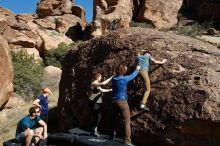 Bouldering in Hueco Tanks on 01/26/2020 with Blue Lizard Climbing and Yoga

Filename: SRM_20200126_1420500.jpg
Aperture: f/8.0
Shutter Speed: 1/400
Body: Canon EOS-1D Mark II
Lens: Canon EF 16-35mm f/2.8 L