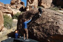 Bouldering in Hueco Tanks on 01/26/2020 with Blue Lizard Climbing and Yoga

Filename: SRM_20200126_1423490.jpg
Aperture: f/7.1
Shutter Speed: 1/400
Body: Canon EOS-1D Mark II
Lens: Canon EF 16-35mm f/2.8 L