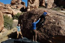 Bouldering in Hueco Tanks on 01/26/2020 with Blue Lizard Climbing and Yoga

Filename: SRM_20200126_1427200.jpg
Aperture: f/8.0
Shutter Speed: 1/400
Body: Canon EOS-1D Mark II
Lens: Canon EF 16-35mm f/2.8 L