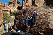 Bouldering in Hueco Tanks on 01/26/2020 with Blue Lizard Climbing and Yoga

Filename: SRM_20200126_1446230.jpg
Aperture: f/8.0
Shutter Speed: 1/400
Body: Canon EOS-1D Mark II
Lens: Canon EF 16-35mm f/2.8 L