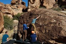 Bouldering in Hueco Tanks on 01/26/2020 with Blue Lizard Climbing and Yoga

Filename: SRM_20200126_1512050.jpg
Aperture: f/10.0
Shutter Speed: 1/400
Body: Canon EOS-1D Mark II
Lens: Canon EF 16-35mm f/2.8 L