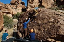 Bouldering in Hueco Tanks on 01/26/2020 with Blue Lizard Climbing and Yoga

Filename: SRM_20200126_1512160.jpg
Aperture: f/9.0
Shutter Speed: 1/400
Body: Canon EOS-1D Mark II
Lens: Canon EF 16-35mm f/2.8 L