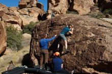 Bouldering in Hueco Tanks on 01/26/2020 with Blue Lizard Climbing and Yoga

Filename: SRM_20200126_1513180.jpg
Aperture: f/9.0
Shutter Speed: 1/400
Body: Canon EOS-1D Mark II
Lens: Canon EF 16-35mm f/2.8 L