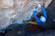 Bouldering in Hueco Tanks on 01/27/2020 with Blue Lizard Climbing and Yoga

Filename: SRM_20200127_1048300.jpg
Aperture: f/4.5
Shutter Speed: 1/250
Body: Canon EOS-1D Mark II
Lens: Canon EF 16-35mm f/2.8 L