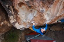 Bouldering in Hueco Tanks on 01/27/2020 with Blue Lizard Climbing and Yoga

Filename: SRM_20200127_1110430.jpg
Aperture: f/6.3
Shutter Speed: 1/250
Body: Canon EOS-1D Mark II
Lens: Canon EF 16-35mm f/2.8 L