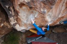 Bouldering in Hueco Tanks on 01/27/2020 with Blue Lizard Climbing and Yoga

Filename: SRM_20200127_1110440.jpg
Aperture: f/6.3
Shutter Speed: 1/250
Body: Canon EOS-1D Mark II
Lens: Canon EF 16-35mm f/2.8 L