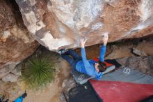 Bouldering in Hueco Tanks on 01/27/2020 with Blue Lizard Climbing and Yoga

Filename: SRM_20200127_1111380.jpg
Aperture: f/5.0
Shutter Speed: 1/250
Body: Canon EOS-1D Mark II
Lens: Canon EF 16-35mm f/2.8 L