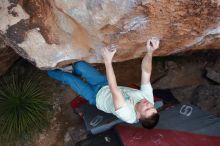 Bouldering in Hueco Tanks on 01/27/2020 with Blue Lizard Climbing and Yoga

Filename: SRM_20200127_1114340.jpg
Aperture: f/6.3
Shutter Speed: 1/250
Body: Canon EOS-1D Mark II
Lens: Canon EF 16-35mm f/2.8 L