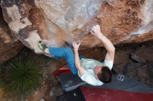 Bouldering in Hueco Tanks on 01/27/2020 with Blue Lizard Climbing and Yoga

Filename: SRM_20200127_1114420.jpg
Aperture: f/6.3
Shutter Speed: 1/250
Body: Canon EOS-1D Mark II
Lens: Canon EF 16-35mm f/2.8 L