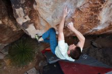 Bouldering in Hueco Tanks on 01/27/2020 with Blue Lizard Climbing and Yoga

Filename: SRM_20200127_1114490.jpg
Aperture: f/6.3
Shutter Speed: 1/250
Body: Canon EOS-1D Mark II
Lens: Canon EF 16-35mm f/2.8 L