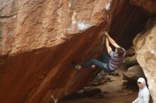 Bouldering in Hueco Tanks on 01/27/2020 with Blue Lizard Climbing and Yoga

Filename: SRM_20200127_1132520.jpg
Aperture: f/4.5
Shutter Speed: 1/320
Body: Canon EOS-1D Mark II
Lens: Canon EF 50mm f/1.8 II