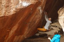 Bouldering in Hueco Tanks on 01/27/2020 with Blue Lizard Climbing and Yoga

Filename: SRM_20200127_1135260.jpg
Aperture: f/4.0
Shutter Speed: 1/320
Body: Canon EOS-1D Mark II
Lens: Canon EF 50mm f/1.8 II