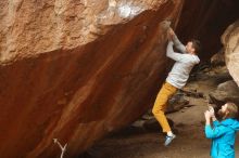 Bouldering in Hueco Tanks on 01/27/2020 with Blue Lizard Climbing and Yoga

Filename: SRM_20200127_1135360.jpg
Aperture: f/4.5
Shutter Speed: 1/320
Body: Canon EOS-1D Mark II
Lens: Canon EF 50mm f/1.8 II