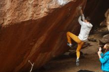 Bouldering in Hueco Tanks on 01/27/2020 with Blue Lizard Climbing and Yoga

Filename: SRM_20200127_1135370.jpg
Aperture: f/5.0
Shutter Speed: 1/320
Body: Canon EOS-1D Mark II
Lens: Canon EF 50mm f/1.8 II