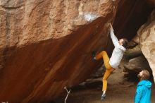 Bouldering in Hueco Tanks on 01/27/2020 with Blue Lizard Climbing and Yoga

Filename: SRM_20200127_1135410.jpg
Aperture: f/5.0
Shutter Speed: 1/320
Body: Canon EOS-1D Mark II
Lens: Canon EF 50mm f/1.8 II