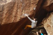 Bouldering in Hueco Tanks on 01/27/2020 with Blue Lizard Climbing and Yoga

Filename: SRM_20200127_1135500.jpg
Aperture: f/5.6
Shutter Speed: 1/320
Body: Canon EOS-1D Mark II
Lens: Canon EF 50mm f/1.8 II