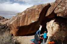 Bouldering in Hueco Tanks on 01/27/2020 with Blue Lizard Climbing and Yoga

Filename: SRM_20200127_1202280.jpg
Aperture: f/8.0
Shutter Speed: 1/500
Body: Canon EOS-1D Mark II
Lens: Canon EF 16-35mm f/2.8 L