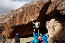 Bouldering in Hueco Tanks on 01/27/2020 with Blue Lizard Climbing and Yoga

Filename: SRM_20200127_1203060.jpg
Aperture: f/9.0
Shutter Speed: 1/500
Body: Canon EOS-1D Mark II
Lens: Canon EF 16-35mm f/2.8 L