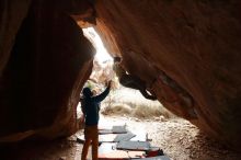 Bouldering in Hueco Tanks on 01/27/2020 with Blue Lizard Climbing and Yoga

Filename: SRM_20200127_1214290.jpg
Aperture: f/6.3
Shutter Speed: 1/250
Body: Canon EOS-1D Mark II
Lens: Canon EF 16-35mm f/2.8 L